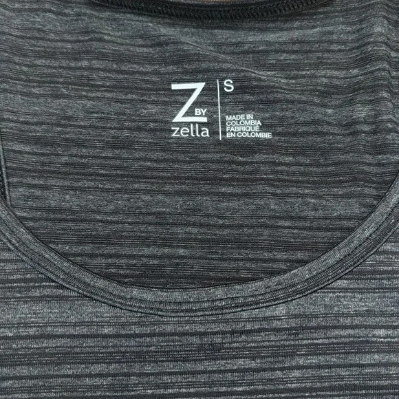 NWT Zella Racerback Tank Grey Horizontal Stripe size Small - Picture 3 of 5